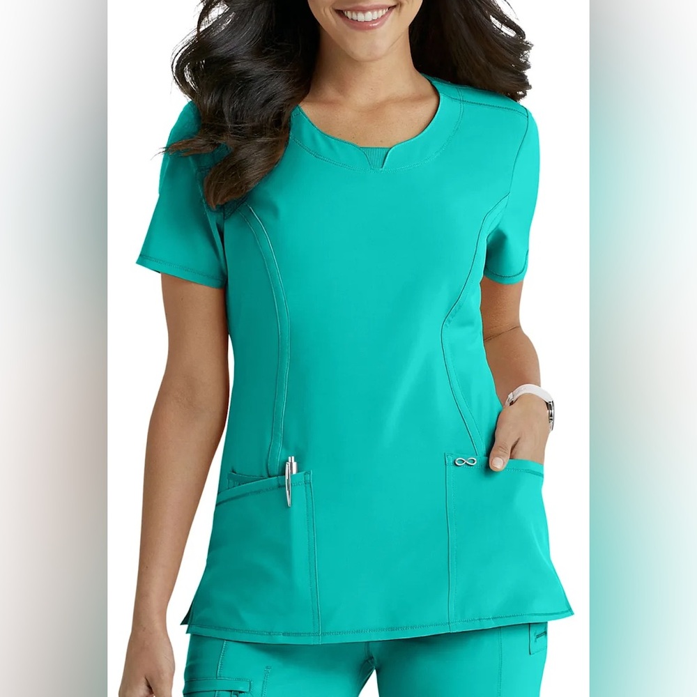 Cherokee Infinity Scrub Top - Teal - Size M